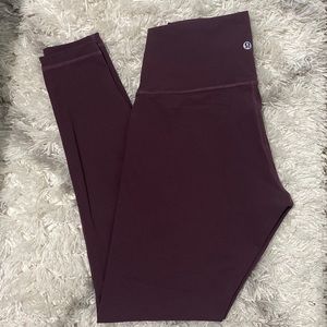 LULULEMON Wunder Under Wine Purple Leggings